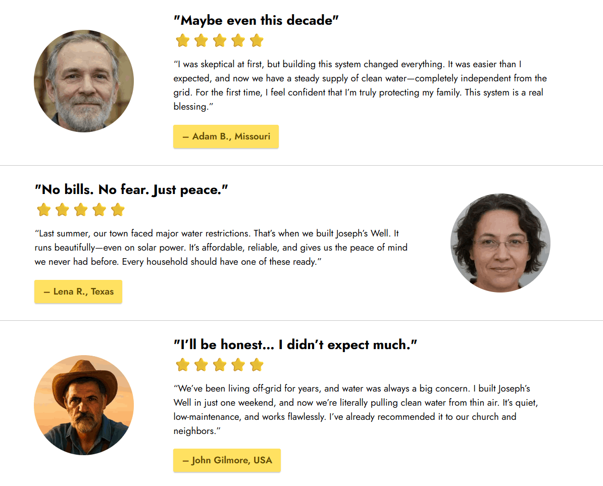 Joseph’s well review-reviews